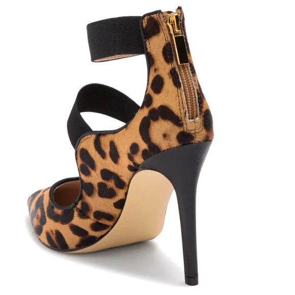 Rachel Zoe Leopard Calf Hair Fur Pointed Toe Pump - Picture 8 of 9